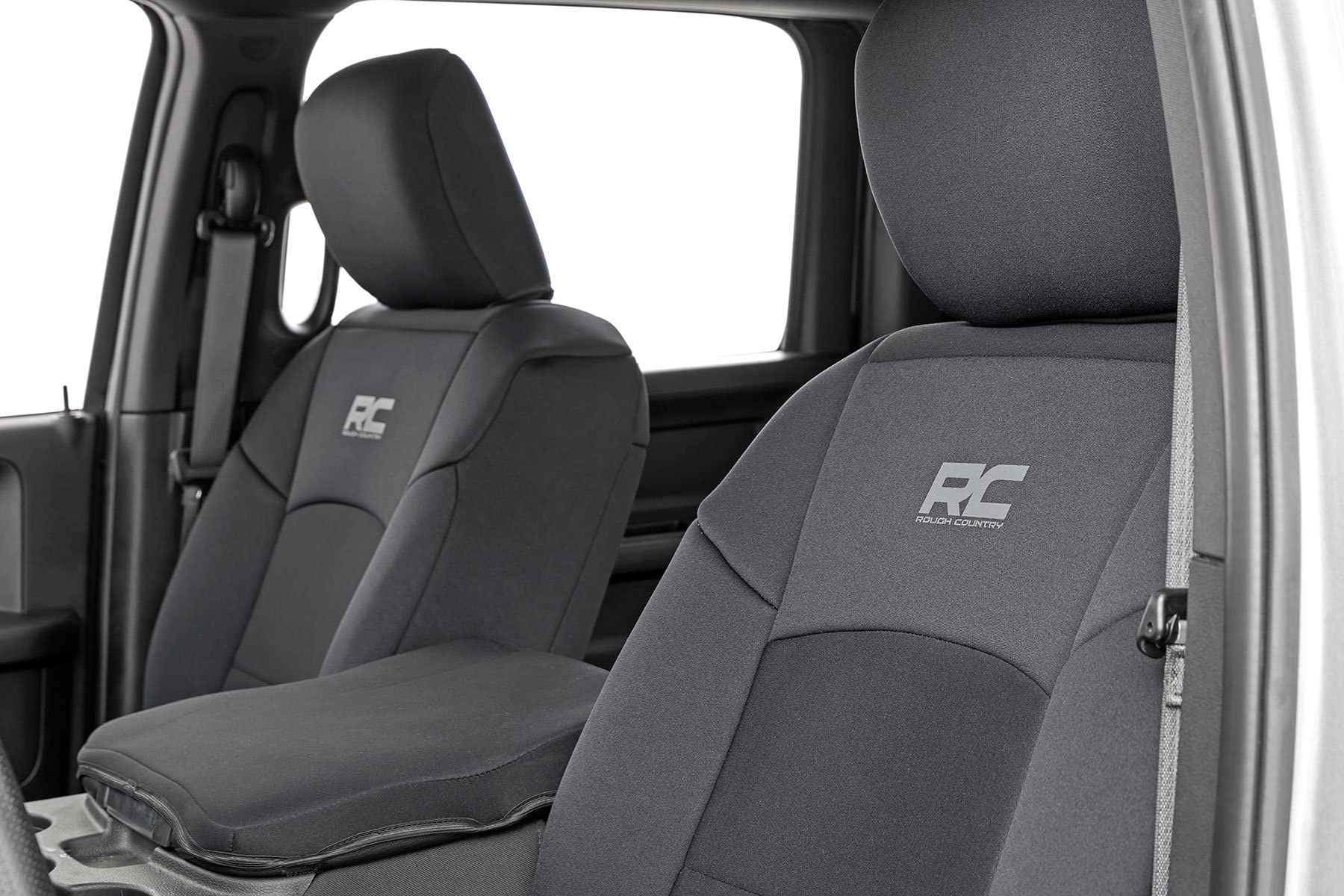 Rough Country Neoprene Front & 60/40 Rear Seat Covers for 19-22 Ram 2500-91044, Black