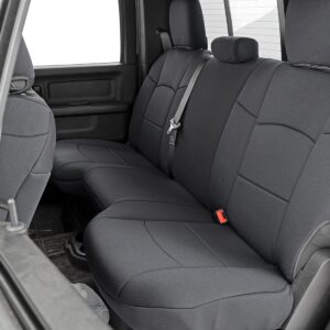 Rough Country Neoprene Front & 60/40 Rear Seat Covers for 19-22 Ram 2500-91044, Black