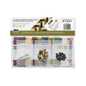 Choose Friendship, My Friendship Bracelet Maker Be Natural Expansion Pack, 80 Pre-Cut Threads and 75 Beads/Charms, Makes 16-32 Bracelets (Embroidery Floss)