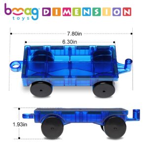 Bmag 2PCS Magnetic Car Set,Construction Vehicle Building Tiles,Magnet Toys Compatible with Magnetic Tiles,STEM Educational Toys for Boys and Girls