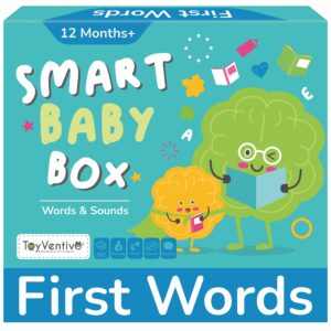 toyventive smart baby box for boy - educational developmental learning toys 1 + year old, montessori toddler busy book, flash cards, board books, first birthday gifts boys