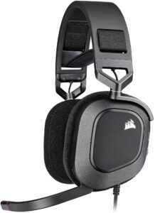 corsair hs80 rgb usb premium gaming headset with dolby audio 7.1 surround sound (broadcast-grade omni-directional microphone, memory foam earpads, high-fidelity sound, durable construction) carbon