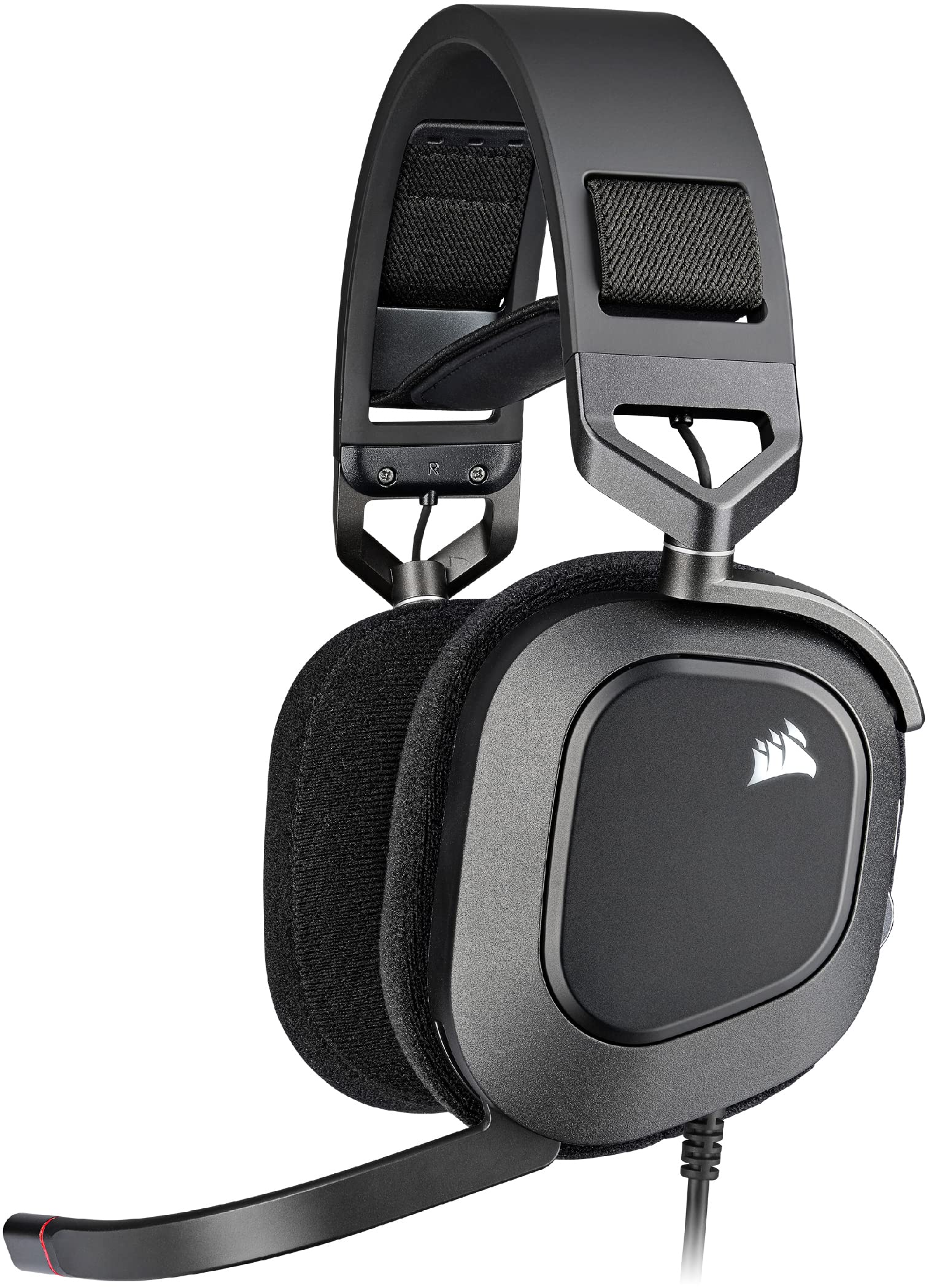 Corsair HS80 RGB USB Premium Gaming Headset with Dolby Audio 7.1 Surround Sound (Broadcast-Grade Omni-Directional Microphone, Memory Foam Earpads, High-Fidelity Sound, Durable Construction) Carbon