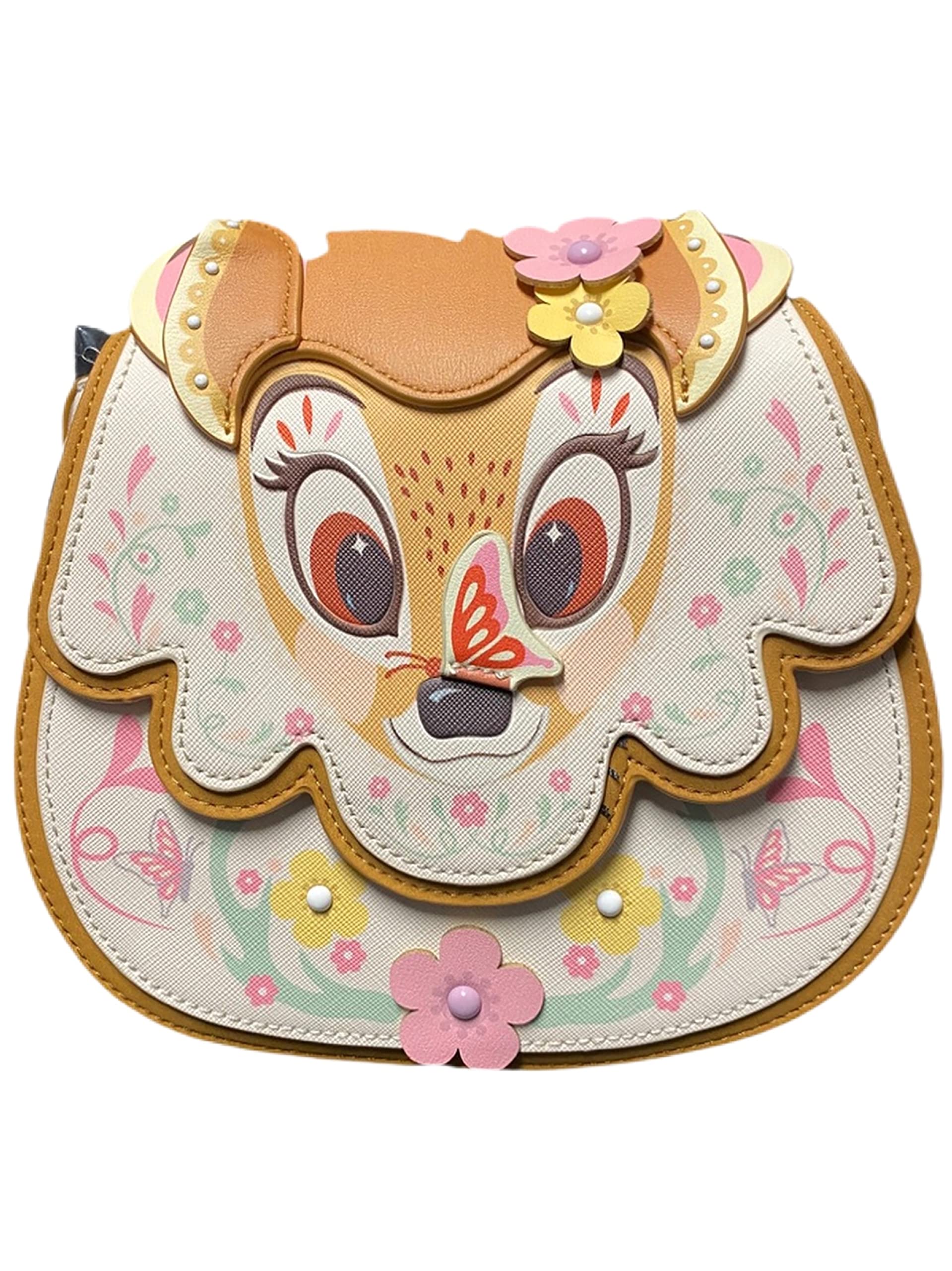 Danielle NicolexDisney Bambi Scallop Saddle Crossbody Bag - Fashion Cosplay Disneybound Cute Crossbody Bags, Multicolor