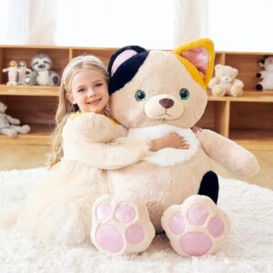 EARTHSOUND Giant Cat Stuffed Animal Plush Toy,30" Large Kitten Jumbo Cute Soft Toys,Big Size Huge Fluffy Plushy Oversized Fat Plushie,Gifts for Kid