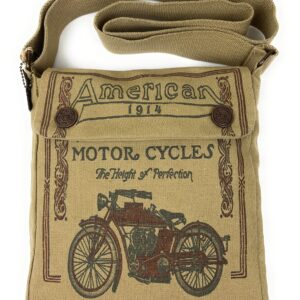 American Glory Canvas Unisex Vintage Look American Cycle Crossbody Handbag