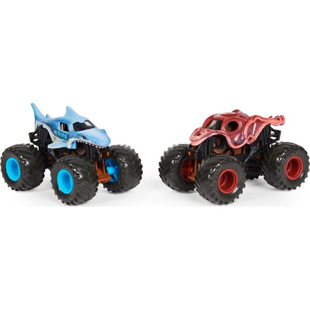 Monster Jam 1:64 2-Pack (Color Change) Megalodon vs. Octon8er