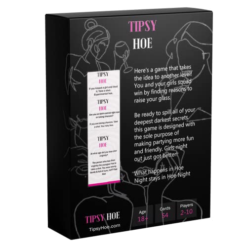 Tipsy Hoe Girl's Night Game - Ladies Night Game for Party Nights, Bachelorette Parties and Bridal Shower Game - Drinking Games - (A Girls Night Drinking Game)