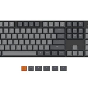 Keychron K10 Wireless Bluetooth/USB Wired Gaming Mechanical Keyboard, Hot-swappable Full Size Layout 104 Keys White Backlight N-Key Rollover for Mac Windows, Gateron G Pro Blue Switch