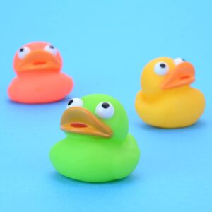 Rubber Ducks in Bulk - Ducky Eye Poppers 2 Inch - Easter Egg Fillers - Playset for Ducky Bath Toys 10 Pcs - Ducky City Rubber Duck - Baby Beach Pool - Bulk Gifts for Kids