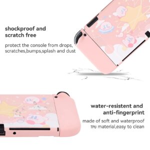 Cute Kirby Switch OLED Case | Dockable Protective Case Compatible with Switch OLED,Anti-Scratch and Shock-Absorption Design Soft TPU Cover-Yellow