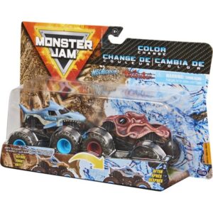 Monster Jam 1:64 2-Pack (Color Change) Megalodon vs. Octon8er