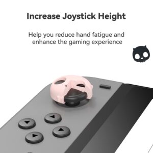 GeekShare Halloween Cute Silicone Joycon Thumb Grip Caps, Halloween Joystick Cover Compatible with Nintendo Switch/OLED/Switch Lite,4PCS - Pink Skull (Pink & Black)