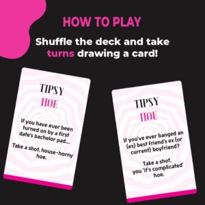 Tipsy Hoe Girl's Night Game - Ladies Night Game for Party Nights, Bachelorette Parties and Bridal Shower Game - Drinking Games - (A Girls Night Drinking Game)