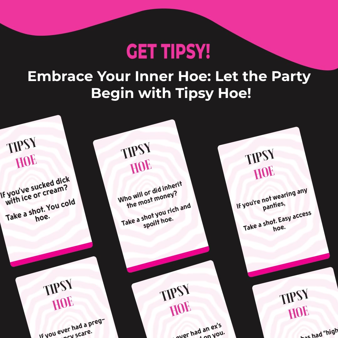 Tipsy Hoe Girl's Night Game - Ladies Night Game for Party Nights, Bachelorette Parties and Bridal Shower Game - Drinking Games - (A Girls Night Drinking Game)