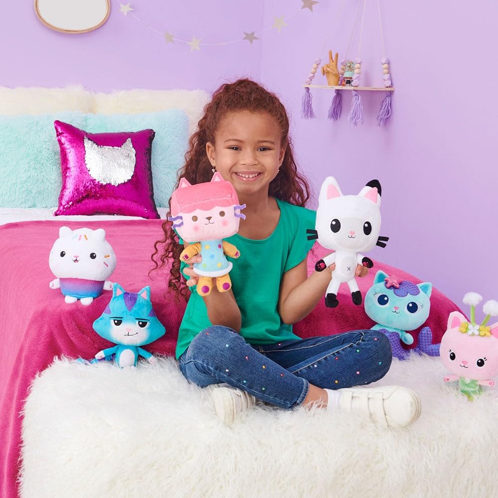 Gabby's Dollhouse: Purr-ific Plush - DJ Catnip, Kids Toys for Ages 3 and up, 10 inches