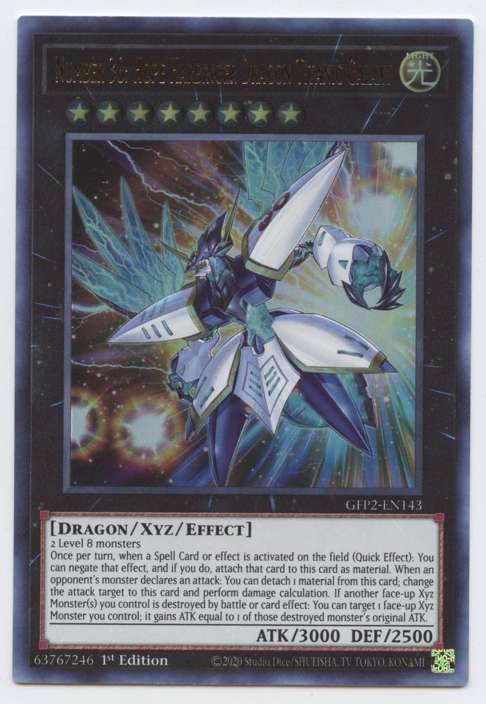 Number 38: Hope Harbinger Dragon Titanic Galaxy - GFP2-EN143 - Ultra Rare - 1st Edition