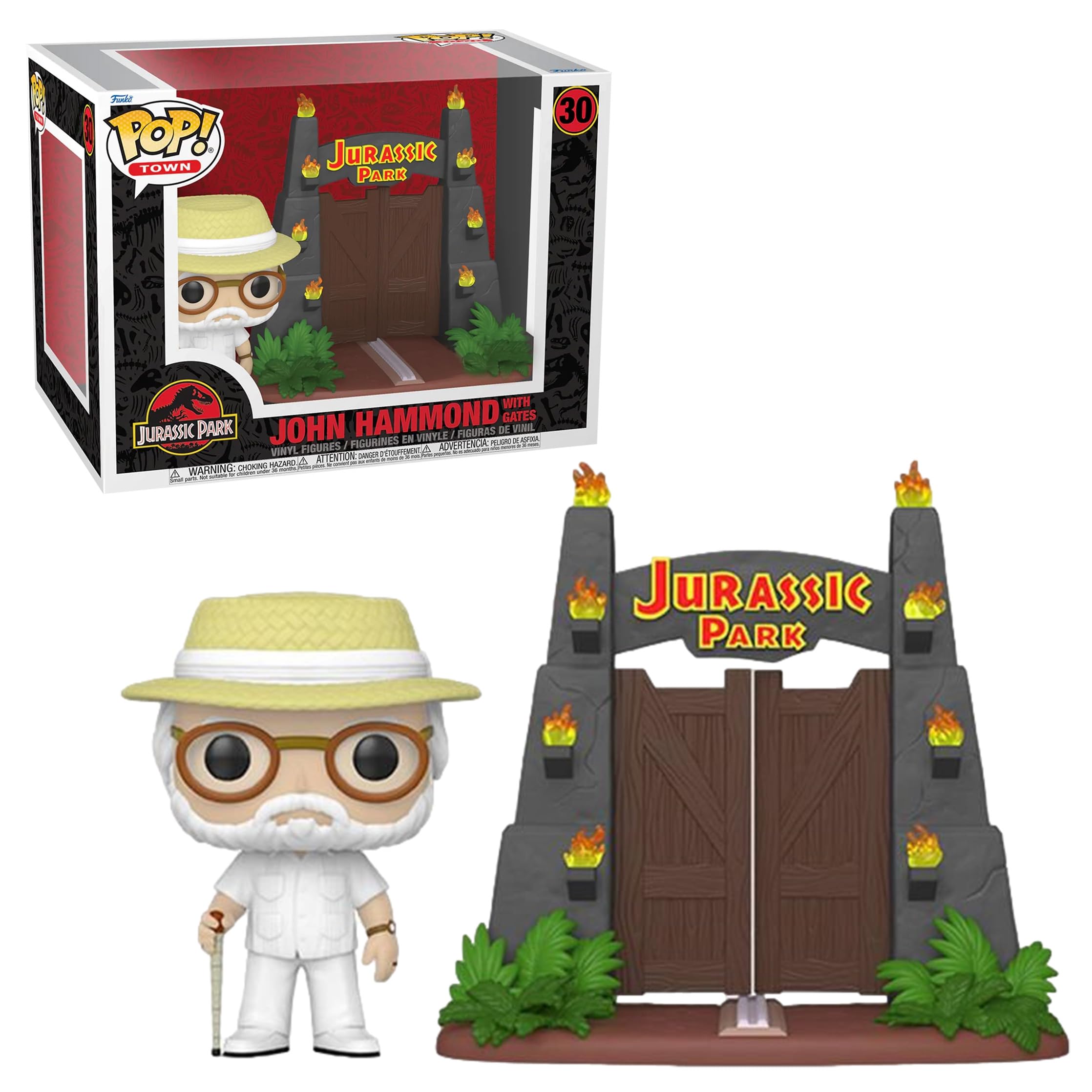 Funko Pop! Town: Jurassic Park - John Hammond with Gates Special Edition Exclusive Vinyl Figure #30