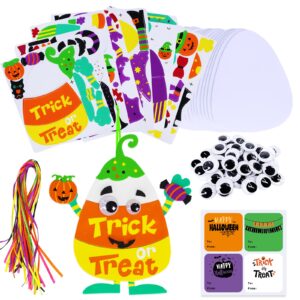 Winlyn 24 Sets Halloween Crafts Kits Fall Crafts DIY Halloween Ornaments Decorations Art Sets Pumpkin Monster Jack-o'-Lantern Foam Stickers Arts and Crafts Googly Eyes for Kids Classroom Activities