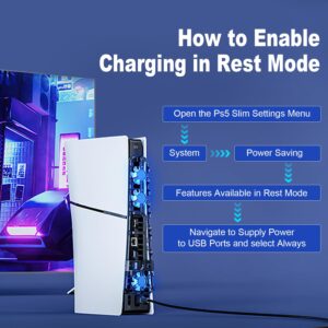 PS5 Cooling Fan with LED Light, Cooling Fan for Playstation 5 Digital/Disc Edition USB Port Quiet PS5 fan, PS5 Cooler PS5 Horizontal Stand with Cooling Fan Easy to Install PS5 Cooling Station