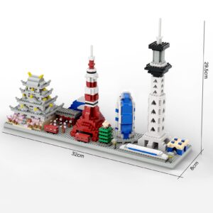 SEMKY Micro Mini Blocks Japan Skyline Famous Landmark Collection Model Set,(1888Pieces) -Japanese Building and Architecture Toys Gifts for Kid and Adult