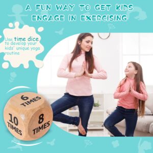 Garybank Kids Yoga Wooden Dice with Yoga Cards, Fun Exercise Dice for Kids Workout Equipment, Workout Dice Game for Kids Solo or Group, 12 Yoga Cards for Kids with Wooden Gift Boxes, Yoga for Kids