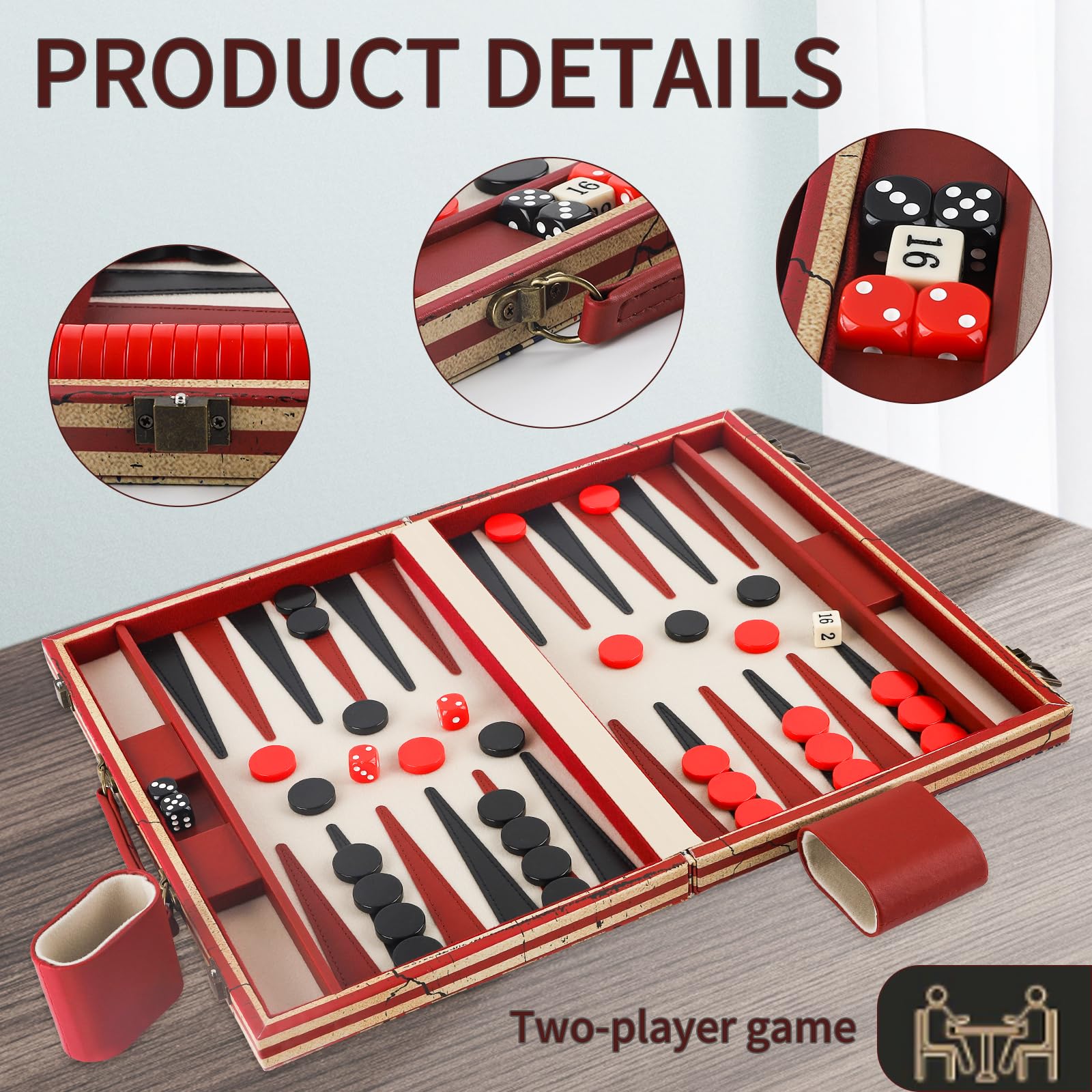 Backgammon Set American Flag Design Claasic Board Game for Friends Party or Family Game Night Make American Great Again