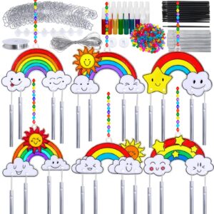 winlyn 24 sets rainbow suncatchers ornaments decorations diy window paint art suncatchers craft kits hanging rainbow sun catchers for kids spring summer home classroom party activity art project