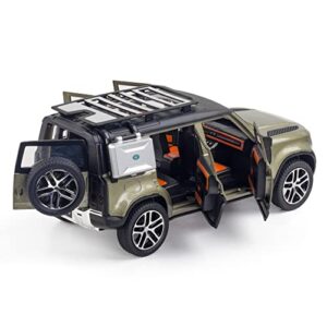 1/24 Scale Diecast Model Car Toy Collection for Land Rover Defender 110, Kids Gift,with Sound Light