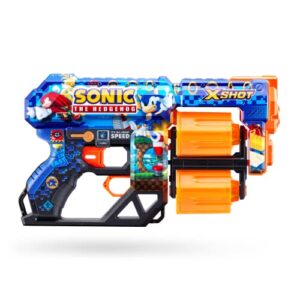 X-Shot Skins Dread Foam Blaster (12 Dart) by ZURU x Sonic The Hedgehog Toy for Kids, Teens, Adults