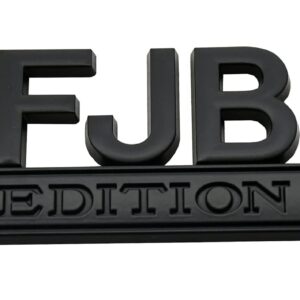 2pcs FJB Edition Emblem - Badgeslide The Original FJB Edition Emblem Fender Badge, Car Truck 3D Letter Emblem Badge Sticker Decal (Black)