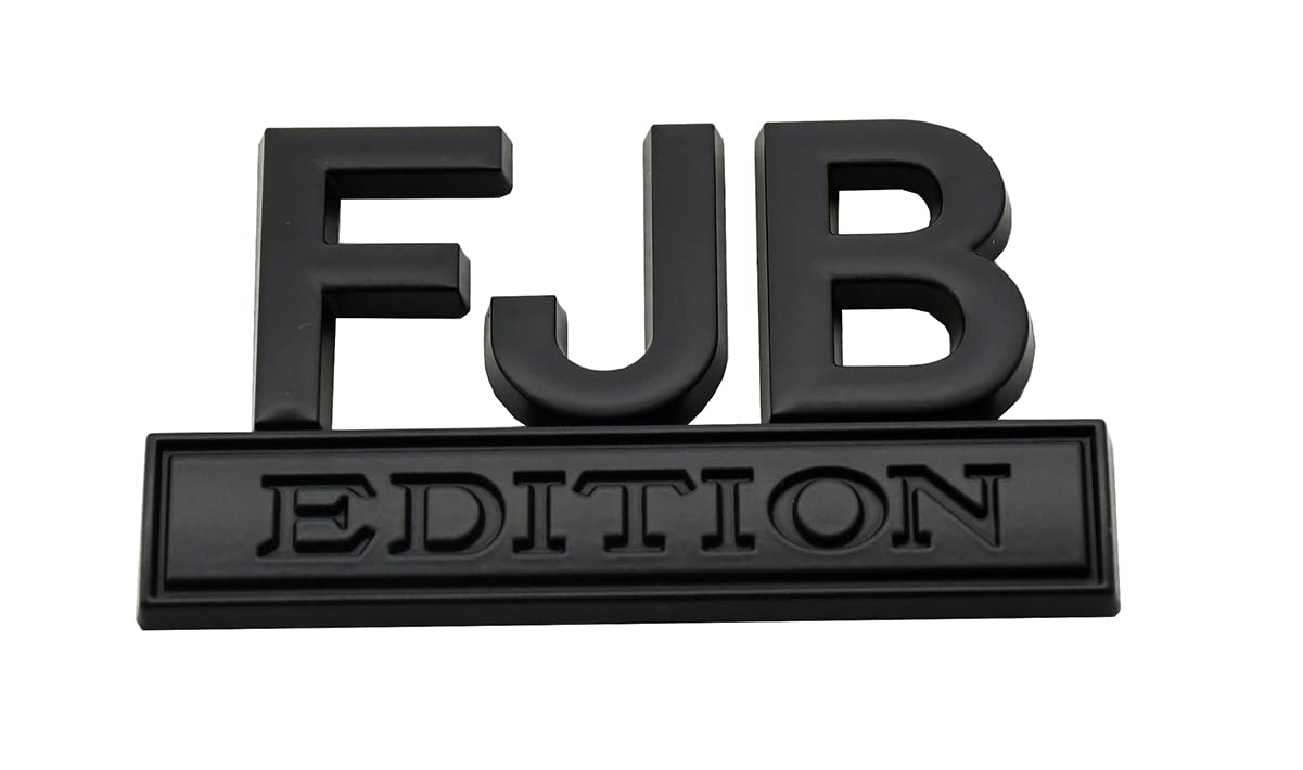 2pcs FJB Edition Emblem - Badgeslide The Original FJB Edition Emblem Fender Badge, Car Truck 3D Letter Emblem Badge Sticker Decal (Black)