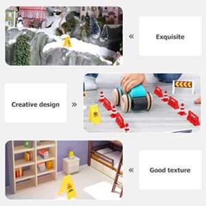 TOYANDONA 31Pcs Road Signs for Kids, Miniature Plastic Traffic Cones Mini Barrel Roadblocks Toys Set Educational Playset Pieces for Boys& Girls