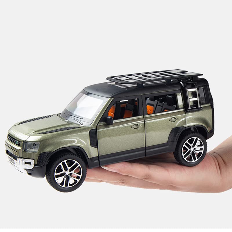 1/24 Scale Diecast Model Car Toy Collection for Land Rover Defender 110, Kids Gift,with Sound Light