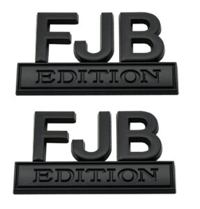 2pcs fjb edition emblem - badgeslide the original fjb edition emblem fender badge, car truck 3d letter emblem badge sticker decal (black)