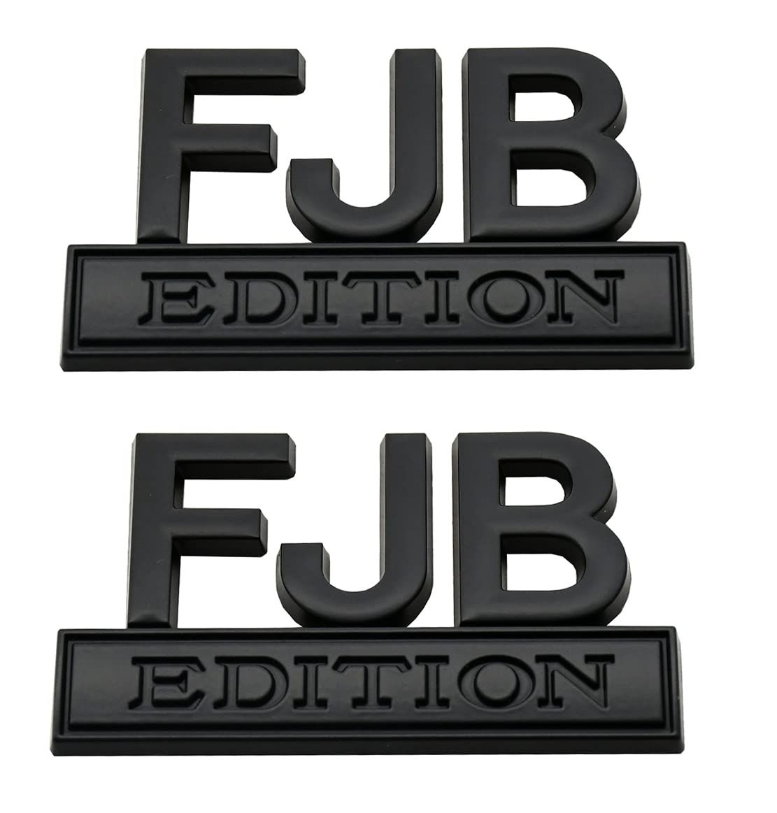 2pcs FJB Edition Emblem - Badgeslide The Original FJB Edition Emblem Fender Badge, Car Truck 3D Letter Emblem Badge Sticker Decal (Black)