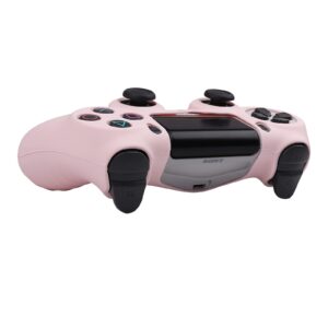 ROTOMOON Pink Silicone Controller Skins with 8 Thumb Grips for PS4, Sweat-Proof Anti-Slip Controller Cover Skin Protector Compatible with Playstation 4 Slim/Pro Controller…