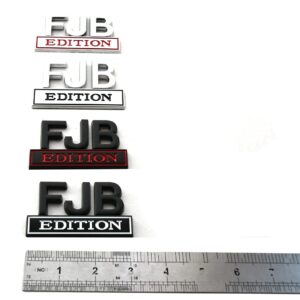 2pcs FJB Edition Emblem - Badgeslide The Original FJB Edition Emblem Fender Badge, Car Truck 3D Letter Emblem Badge Sticker Decal (Black)