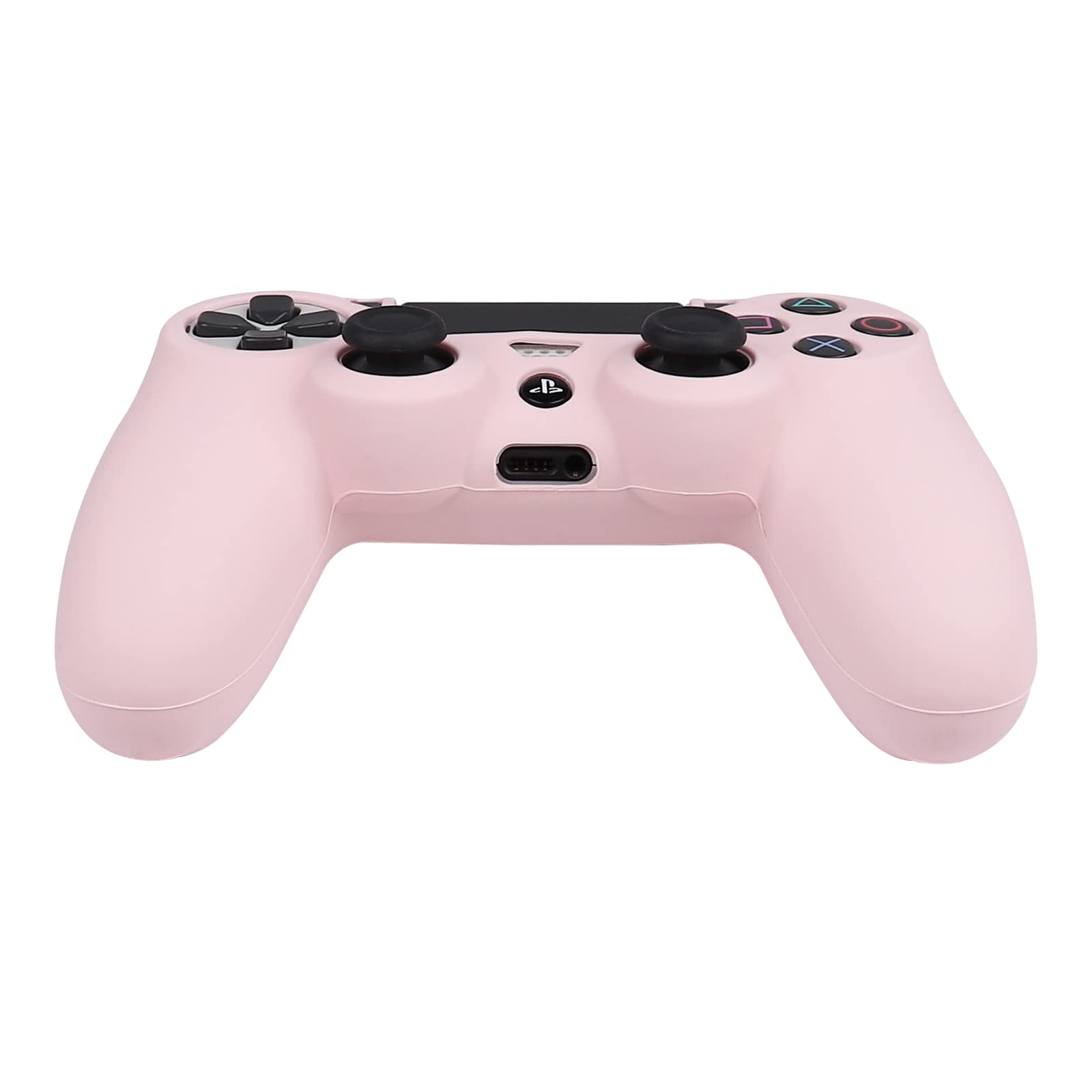 ROTOMOON Pink Silicone Controller Skins with 8 Thumb Grips for PS4, Sweat-Proof Anti-Slip Controller Cover Skin Protector Compatible with Playstation 4 Slim/Pro Controller…