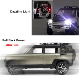 1/24 Scale Diecast Model Car Toy Collection for Land Rover Defender 110, Kids Gift,with Sound Light