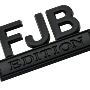 2pcs FJB Edition Emblem - Badgeslide The Original FJB Edition Emblem Fender Badge, Car Truck 3D Letter Emblem Badge Sticker Decal (Black)