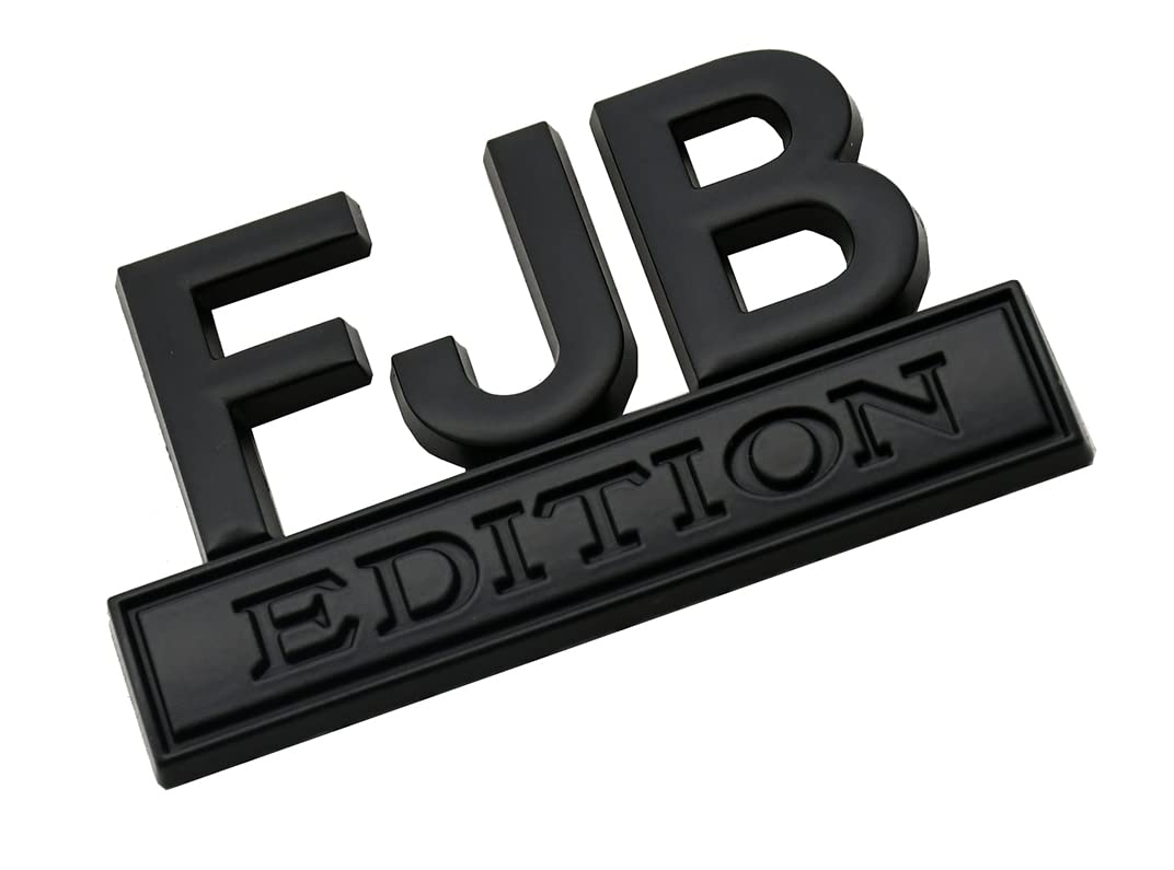 2pcs FJB Edition Emblem - Badgeslide The Original FJB Edition Emblem Fender Badge, Car Truck 3D Letter Emblem Badge Sticker Decal (Black)