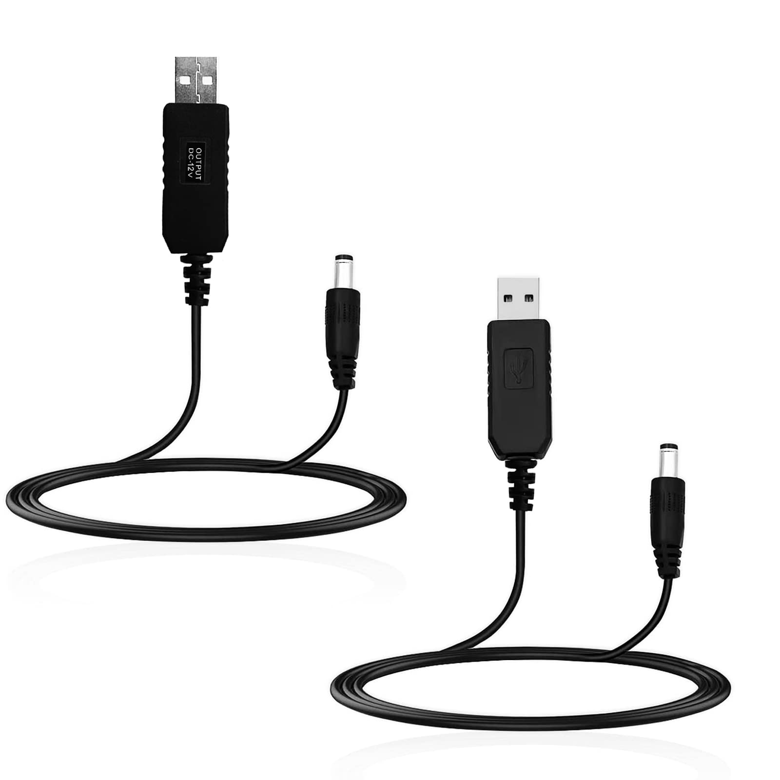 Sqrgreat 5v to 12v Step Up Cable, USB Adapter with DC Jack 5.5 x 2.1mm for Fan, Table Lamp, Piano Keyboard, Bluetooth Audio, Wireless Router, Speakers & More(4.9ft) (DC-5V-to-12V)