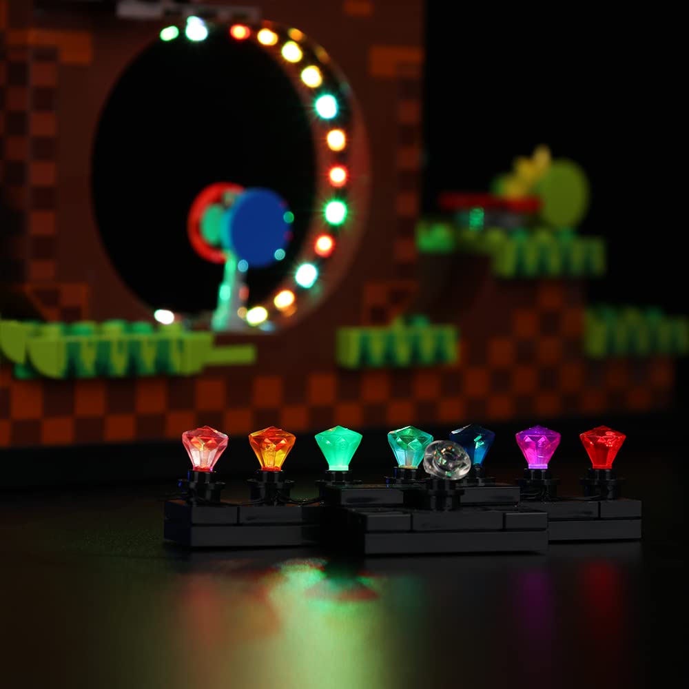 Kyglaring LED Lighting Kit Only Lights Set Designed for Lego Ideas The Hedgehog – Green Hill Zone 21331 Model Building Kit - without Lego Set (Sound Version)