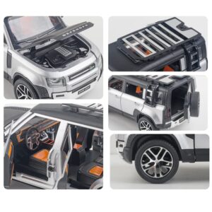 1/24 Scale Diecast Model Car Toy Collection for Land Rover Defender 110, Kids Gift,with Sound Light