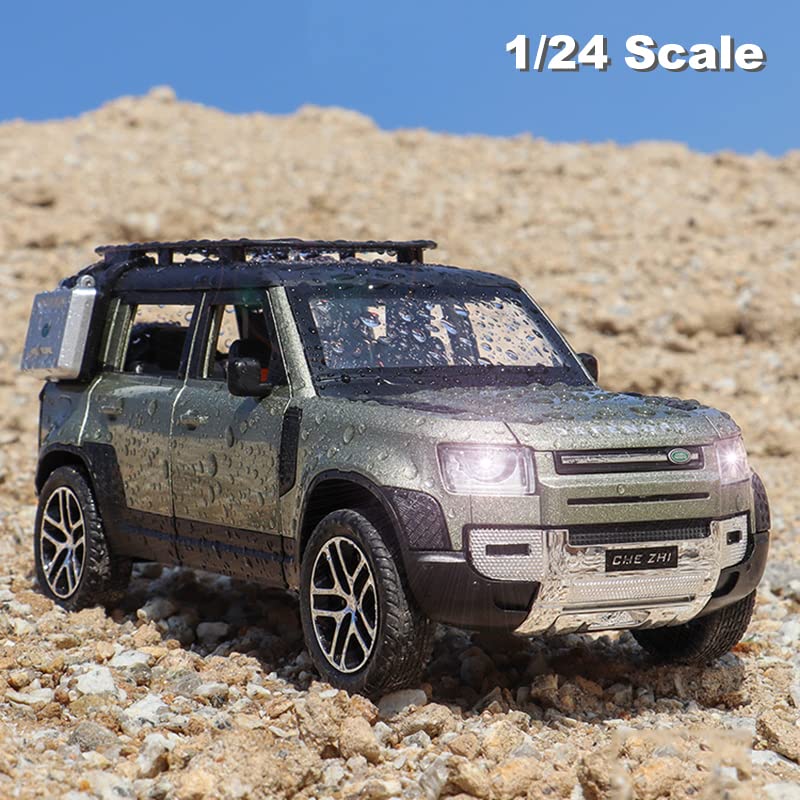 1/24 Scale Diecast Model Car Toy Collection for Land Rover Defender 110, Kids Gift,with Sound Light