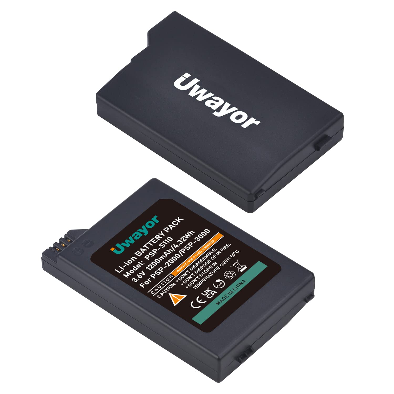 Uwayor PSP 2000 Rechargeable Battery for Sony PSP-2000 PSP-3000 PSP-S110 Console, PSP-2001, PSP-3000, PSP-3001, PSP-3002, PSP-3004 Console