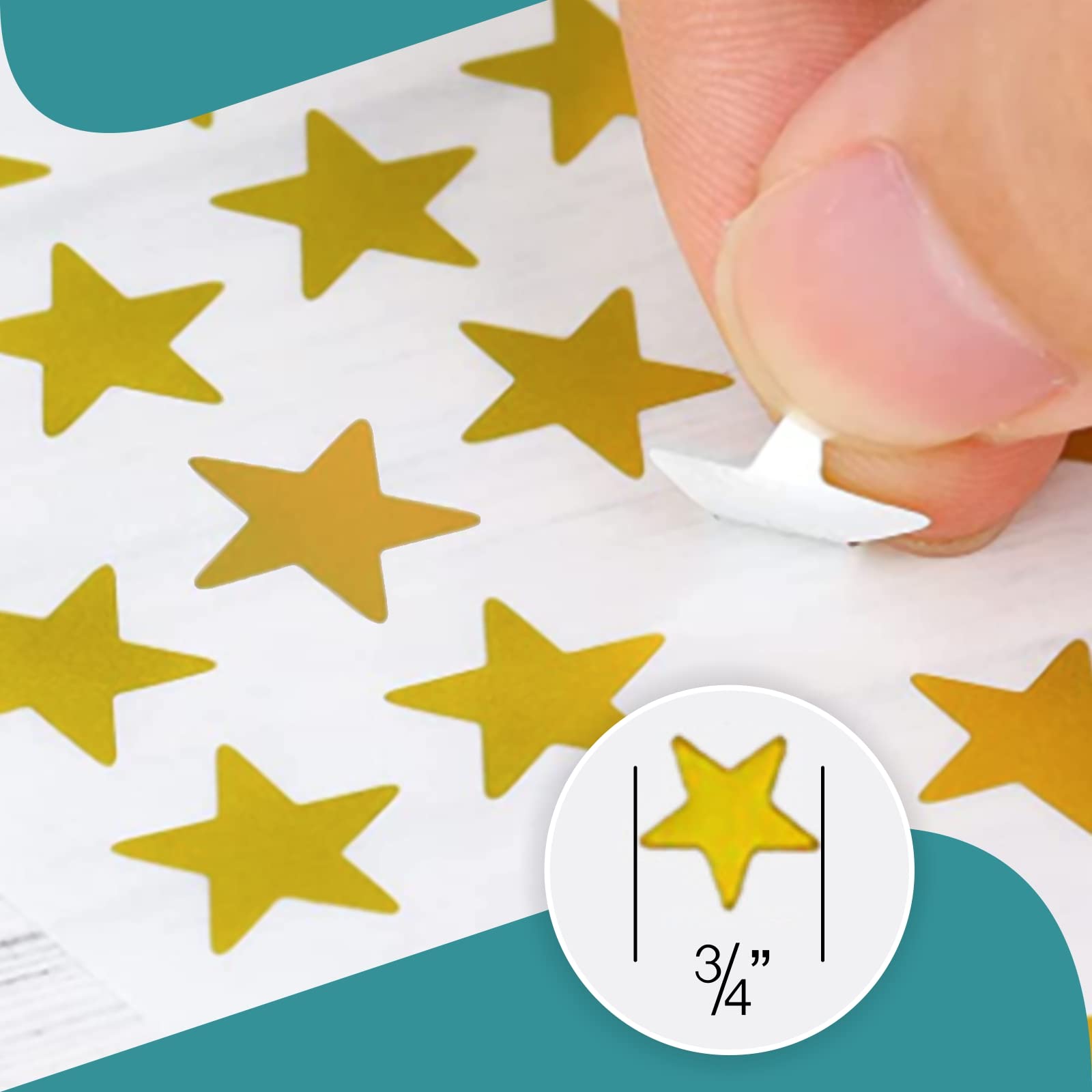 Star Stickers 1000pk. Small Stickers Gold Stickers. Foil Star Stickers 3/4” Diameter Star Stickers for kids reward, arts and crafts, homeschool supplies