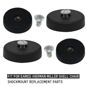 Vanshly 4PCS Black Rubber Shock Mounts,Shock mounts fits for Eames Herman Miller Shell Chair Shock Mount Replacement Parts