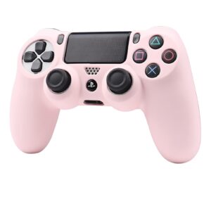 ROTOMOON Pink Silicone Controller Skins with 8 Thumb Grips for PS4, Sweat-Proof Anti-Slip Controller Cover Skin Protector Compatible with Playstation 4 Slim/Pro Controller…